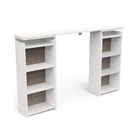 Cabecero de Cama con Almacenamiento con 6 nichos de Madera, Compatible con Cama de 140 x 200 y Cama de 160 x 200, Color Blanco Mate, Dormitorio para Adultos Clyde - 21,6 x 144,4 x 87,7 cm