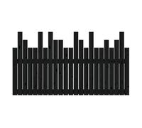 Cabecero De Cama De Pared Madera Maciza Pino Negro 146,5x3x80cm Vidaxl