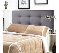 Cabecero de cama Gris de 70 cm.de Alto-Mod. Tennessee-Varias Medidas-Cabecero Tapizado en Polipiel- Cabeceros Originales-Cabeceros para Niños, Juvenil, Matrimonio-Cabezal de Colgar (135x70, Gris)