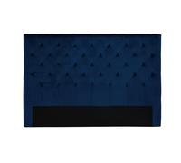 Cabecero de cama tapizado con terciopelo azul noche 160 cm ENGUERRAND