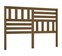 Cabecero de madera maciza de pino marrón miel 126 x 4 x 100 cm | cabecero de cama de alta calidad para dormitorio | aspecto de madera natural y duradero | fácil montaje