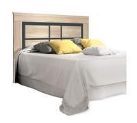 duehome | Cabezal para Cama de Matrimonio, cabecero Modelo Kira, Color Cambria y Grafito, Medidas: 160 cm (Ancho) x 119,3 cm (Alto) x 3,8 cm (Fondo)