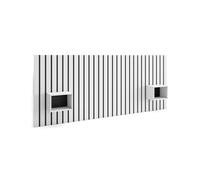 Cabecero kroma con 2 mesitas de noche integradas blanco 107,2x258,6x22,4 cm