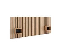 Cabecero kroma con 2 mesitas de noche integradas natural 107,2x258,6x22,4 cm