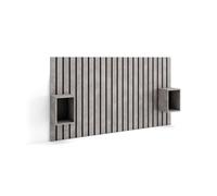 Cabecero kroma con mesitas de noche integradas gris 107,2x195,7x22,4 cm
