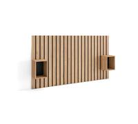 Cabecero kroma con mesitas de noche integradas natural 107,2x195,7x22,4 cm