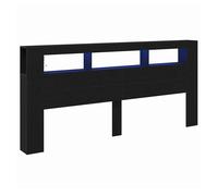 Cabecero led con estante roble negro 220 x 18.5 x 103.5 cm