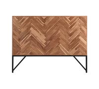 Cabecero motivo espiga en acacia y metal negro L165 cm STICK