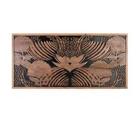 Cabecero - Panel Cabecero - Camas Modernas - Madera Maciza de Acacia - Relieve Tallado con Contraste Gráfico - Cabezal de Cama - Natural y Negro - 81 x 166 x 6 cm - Colección Tropicana
