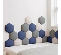 Cabecero tapizado, cabeceros de Cama, Acolchado anticolisión 3D, Adhesivo para Pared, Paneles Acolchados para decoración del hogar, Pegatinas de Tatami para Dormitorio (A)