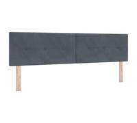 Cabecero Tapizado Gris Oscuro Moderno de altura ajustable, diseño montado en la pared para camas dobles estándar en tela elegante, decoración de dormitorio moderno, accesorios chic de perfil bajo.