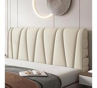 Cabecero tapizado moderno para camas de matrimonio y king, tela tecnológica resistente al polvo y protección trasera de cuero/madera, color beige, perfecto para decoración de dormitorio, 180 cm