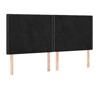 Cabeceros de cama de 4 unidades, color negro, 80 x 5 x 78/88 cm, terciopelo de lujo, tela de terciopelo de alta calidad, diseño moderno para dormitorio, fácil montaje