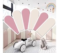Cabeceros infantiles Panel Tapizado Acolchado De Pared Rosa Para Dormitorio De Niñas, Cabecero Tapizado Anticolisión De 3,5 Cm De Espesor Para Niños Con Autismo, 40 50 60 Cm Alto Paneles Autoadhesivos
