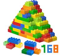 Cabeeskii - Bloques de construcción grandes, 168 piezas de piedras en 6 colores y 2 medidas, compatibles con Duplo y todas las marcas principales, juguete ideal para niños a partir de 3 años