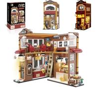 Cabeeskii Book Nook Juego de casa de café, bloques de construcción con LED, bloques de sujeción Booknook como regalos para adultos, niños y niñas a partir de 8 años