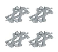 Cabeeskii Building Blocks Juego de vías de Tren, Compuesto por raíles en Cruz, Rectos y curvos, Compatible con el líder del Mercado para niños a Partir de 2 años (4PCS)