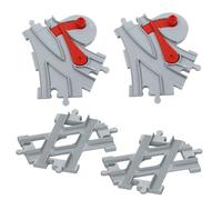 Cabeeskii Building Blocks Juego de vías de Tren, Compuesto por raíles en Cruz, Rectos y curvos, Compatible con el líder del Mercado para niños a Partir de 2 años (4PCS)