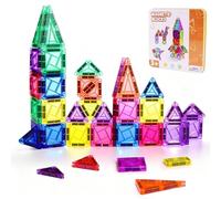 Cabeeskii Costruzioni Magnetiche per Bambini, 66 Pezzi Blocchi Magnetici da Viaggio - Giochi Magnetici con Scatola Metallica, Stem per Ragazzi e Bambine 3+ Anni