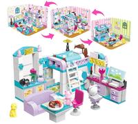 Cabeeskii Friends 3-en-1 Conjunto de Bloques de Construcción de Casa de los Sueños para Niñas - Juguete para Niños de 6 a 12 Años, 3 Edificios, 194 Piezas, Fomenta la Creatividad y las Habilidades