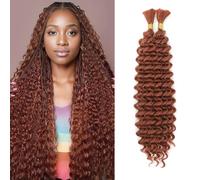 Cabello a granel de onda profunda para trenzar sin trama Paquetes de onda profunda Extensiones de pelo de trenzado rizado para trenzas boho y trenzado ondulado (350#, 22inch (1pack))