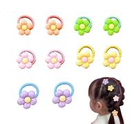 Cabello con flores | 10 piezas Floral Colorful Elastic Hair Ties | Accesorios para el cabello Flor de flor de ciruela Estiramiento Cies para el cabello, accesorios para el cabello sin deslizamiento