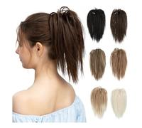 Cabello con moño, Horquilla for peluca, tocado femenino, barba larga, pinza for el cabello de seda de alta temperatura, anillo for el cabello para mujeres(Salt and Pepper)