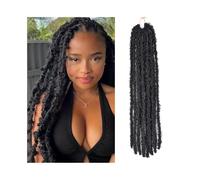 Cabello de ganchillo Butterfly Locs, 1 paquete de trenzas de ganchillo pre-enrolladas y suaves Easy Installation and Removal(1B,22inch)
