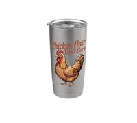Cabello De Pollo No Me Importa Amante De Pollos De Granja Vaso térmico de acero inoxidable de doble pared