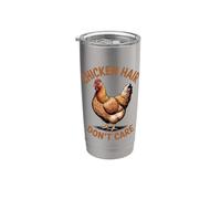 Cabello De Pollo No Me Importa Amante De Pollos De Granja Vaso térmico de acero inoxidable de doble pared