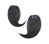 Cabello Flequillo 100% cabello humano con Clip en flequillo con parte media uno/dos lados flequillo cabello Remy en extensión francés Invisible 2 uds flequillo Extensiones de cabello(C)