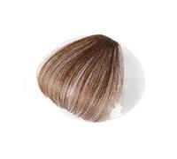 Cabello Flequillo Clips en extensiones de cabello 100% humano Remy Air Bang Hair 1 Uds recto Natural Extensiones de cabello(Light Brown)