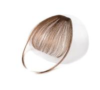 Cabello Flequillo Clips en extensiones de cabello 100% humano Remy Air Bang Hair 1 Uds recto Natural Extensiones de cabello(Light Brown Sideburn)