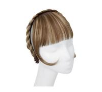 Cabello Flequillo Diadema sintética con flequillo for mujer, extensión de cabello falso, flecos Romos con lados largos, flequillo Natural falso negro, marrón y Rubio Extensiones de cabello(10H24B)