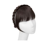 Cabello Flequillo Diadema sintética con flequillo for mujer, extensión de cabello falso, flecos Romos con lados largos, flequillo Natural falso negro, marrón y Rubio Extensiones de cabello(6)