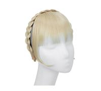 Cabello Flequillo Diadema sintética con flequillo for mujer, extensión de cabello falso, flecos Romos con lados largos, flequillo Natural falso negro, marrón y Rubio Extensiones de cabello(613)