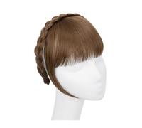 Cabello Flequillo Diadema sintética con flequillo for mujer, extensión de cabello falso, flecos Romos con lados largos, flequillo Natural falso negro, marrón y Rubio Extensiones de cabello(10)
