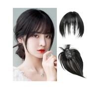 Cabello Flequillo Extensión con clip for el cabello con flequillo de aire sintético 3D de aspecto natural: postizo invisible for un estilo y volumen sin esfuerzo Extensiones de cabello(Natural Black)
