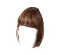 Cabello Flequillo Extensiones Flequillo Natural Combina bien Peluca Flequillo Fibra de alta temperatura Flequillo plano Corte princesa Cabello falso for atuendo Extensiones de cabello(Light Brown)