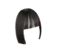Cabello Flequillo Extensiones Flequillo Natural Combina bien Peluca Flequillo Fibra de alta temperatura Flequillo plano Corte princesa Cabello falso for atuendo Extensiones de cabello(Black Brown)