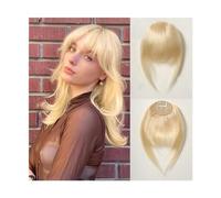 Cabello Flequillo Flequillo con clip Extensiones de cabello 100% humano Flequillo rubio Flequillo grueso francés Flequillo con clip Postizos for mujeres Uso diario fácil Extensiones de cabello(HLH1005