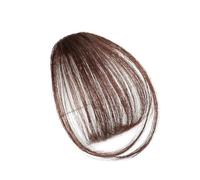 Cabello Flequillo Flequillo de aire falso, extensión de cabello sintético, flequillo de aire ligero suave, extensión de cabello con Clip, flequillo de pelo liso falso Extensiones de cabello(Dark brown