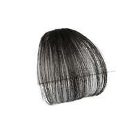 Cabello Flequillo Flequillo de aire falso, extensión de cabello sintético, flequillo de aire ligero suave, extensión de cabello con Clip, flequillo de pelo liso falso Extensiones de cabello(Black brow