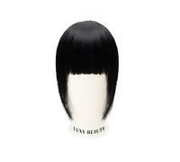 Cabello Flequillo Flequillo de cabello humano, 3 clips, 3D, corte romo, flequillo de cabello Natural, extensiones de cabello con Clip, no Remy, 2,5 "x 4,5", negro, marrón, Rubio Extensiones de cabello