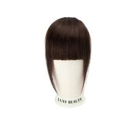Cabello Flequillo Flequillo de cabello humano, 3 clips, 3D, corte romo, flequillo de cabello Natural, extensiones de cabello con Clip, no Remy, 2,5 "x 4,5", negro, marrón, Rubio Extensiones de cabello