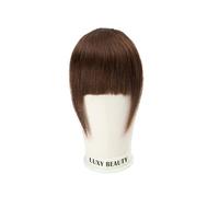 Cabello Flequillo Flequillo de cabello humano, 3 clips, 3D, corte romo, flequillo de cabello Natural, extensiones de cabello con Clip, no Remy, 2,5 "x 4,5", negro, marrón, Rubio Extensiones de cabello