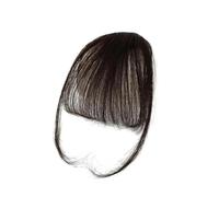 Cabello Flequillo Flequillo de cabello humano Real, Clip de pelo Natural con flequillo, flequillo con patillas, postizo for mujer, Clip en flequillo de aire de 4,5 pulgadas Extensiones de cabello(Dark
