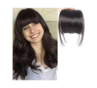 Cabello Flequillo Flequillo de pelo sintético falso y Romo, 2 Clips en la extensión del cabello, peluca falsa con flecos frontales limpios for mujer, Clip en flequillo Extensiones de cabello(I)