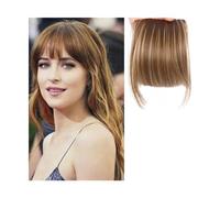 Cabello Flequillo Flequillo de pelo sintético falso y Romo, 2 Clips en la extensión del cabello, peluca falsa con flecos frontales limpios for mujer, Clip en flequillo Extensiones de cabello(D)