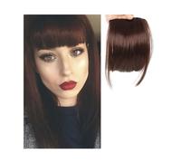 Cabello Flequillo Flequillo de pelo sintético falso y Romo, 2 Clips en la extensión del cabello, peluca falsa con flecos frontales limpios for mujer, Clip en flequillo Extensiones de cabello(E)
